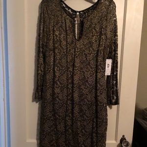 Womens Bisou Bisou black/gold lace dress